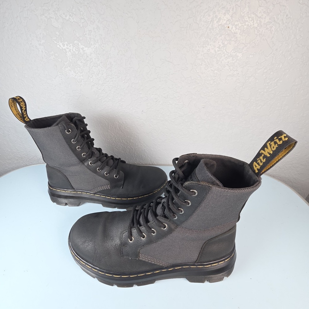 Dr. Martens Combs Tech II Combat Boots In Black & Gray Mens 7 Womans 8 Gorpcore